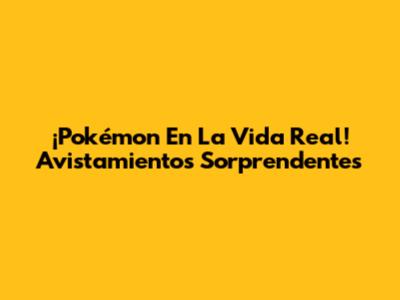 ¡Pokémon En La Vida Real! Avistamientos Sorprendentes