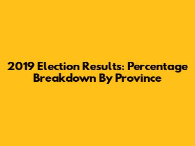 2019 Election Results: Percentage Breakdown By Province