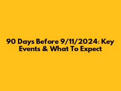 90 Days Before 9/11/2024: Key Events & What To Expect