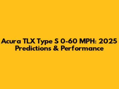 Acura TLX Type S 0-60 MPH: 2025 Predictions & Performance