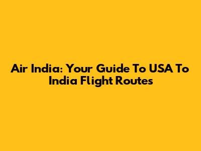 Air India: Your Guide To USA To India Flight Routes