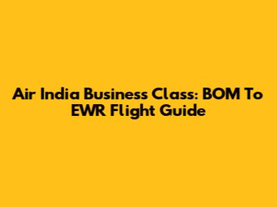 Air India Business Class: BOM To EWR Flight Guide