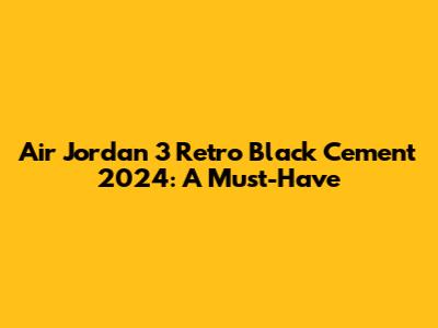 Air Jordan 3 Retro 'Black Cement' 2024: A Must-Have