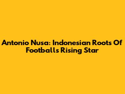 Antonio Nusa: Indonesian Roots Of Football's Rising Star