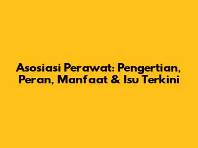 Asosiasi Perawat: Pengertian, Peran, Manfaat & Isu Terkini