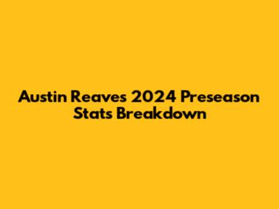 Austin Reaves' 2024 Preseason Stats Breakdown