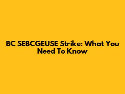 BC SEBCGEUSE Strike: What You Need To Know