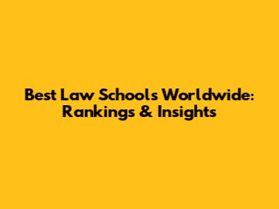 Best Law Schools Worldwide: Rankings & Insights