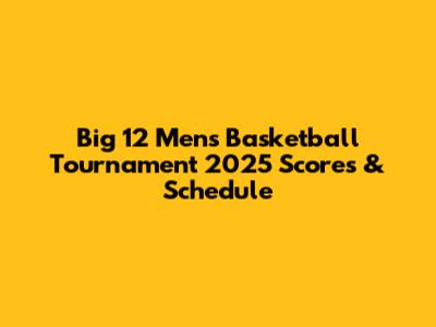 Big 12 Men's Basketball Tournament 2025 Scores & Schedule