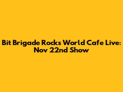 Bit Brigade Rocks World Cafe Live: Nov 22nd Show