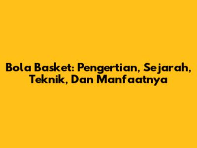Bola Basket: Pengertian, Sejarah, Teknik, Dan Manfaatnya