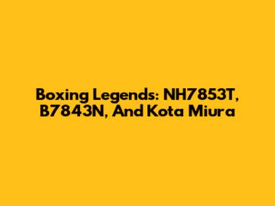 Boxing Legends: NH7853T, B7843N, And Kota Miura