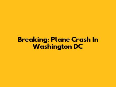 Breaking: Plane Crash In Washington DC