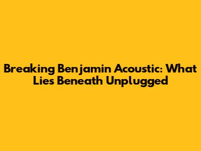 Breaking Benjamin Acoustic: What Lies Beneath Unplugged