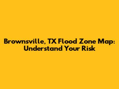 Brownsville, TX Flood Zone Map: Understand Your Risk