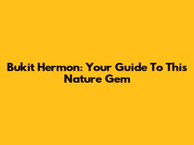 Bukit Hermon: Your Guide To This Nature Gem
