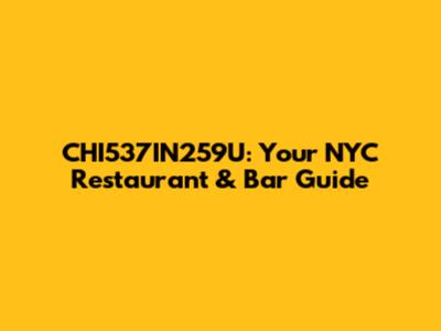CHI537IN259U: Your NYC Restaurant & Bar Guide