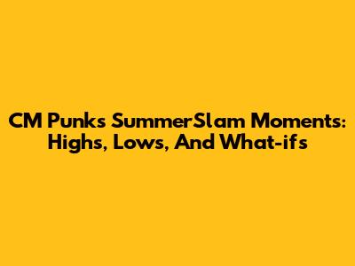 CM Punk's SummerSlam Moments: Highs, Lows, And What-ifs