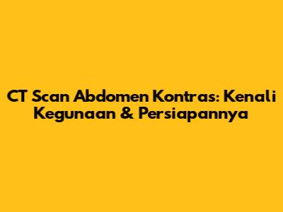 CT Scan Abdomen Kontras: Kenali Kegunaan & Persiapannya