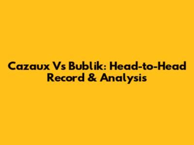 Cazaux Vs Bublik: Head-to-Head Record & Analysis