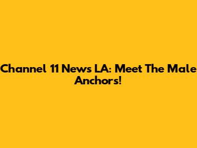 Channel 11 News LA: Meet The Male Anchors!
