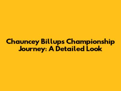 Chauncey Billups' Championship Journey: A Detailed Look