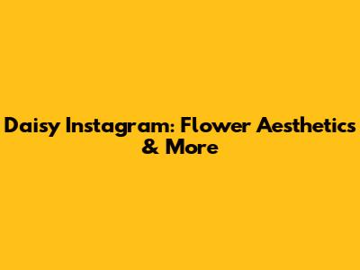Daisy Instagram: Flower Aesthetics & More