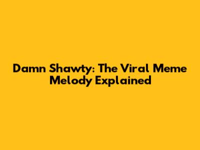 Damn Shawty: The Viral Meme Melody Explained