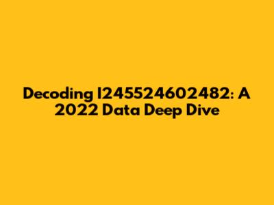 Decoding I245524602482: A 2022 Data Deep Dive