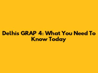 Delhi's GRAP 4: What You Need To Know Today