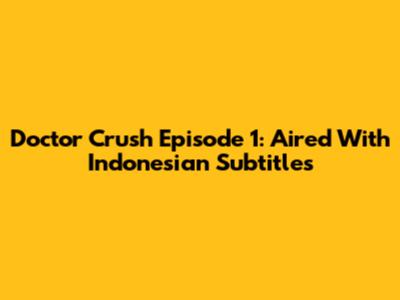 Doctor Crush Episode 1: Aired With Indonesian Subtitles