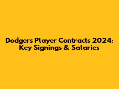 Dodgers Player Contracts 2024: Key Signings & Salaries