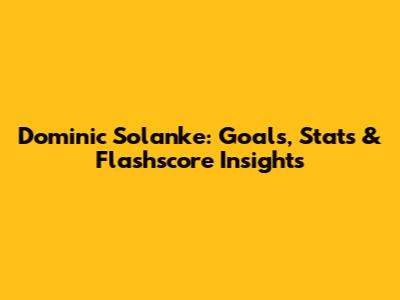 Dominic Solanke: Goals, Stats & Flashscore Insights