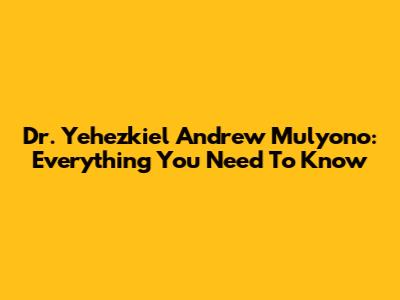 Dr. Yehezkiel Andrew Mulyono: Everything You Need To Know