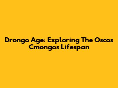 Drongo Age: Exploring The Oscos Cmongo's Lifespan