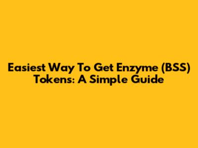 Easiest Way To Get Enzyme (BSS) Tokens: A Simple Guide