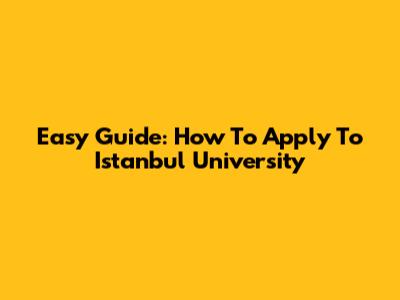 Easy Guide: How To Apply To Istanbul University