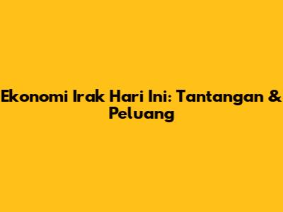 Ekonomi Irak Hari Ini: Tantangan & Peluang