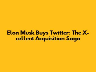 Elon Musk Buys Twitter: The X-cellent Acquisition Saga