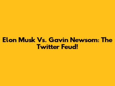Elon Musk Vs. Gavin Newsom: The Twitter Feud!