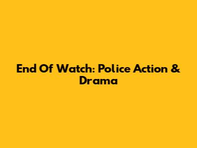 End Of Watch: Police Action & Drama