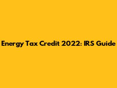Energy Tax Credit 2022: IRS Guide