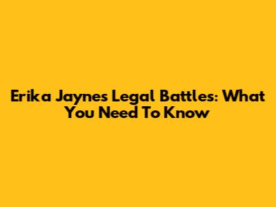 Erika Jayne's Legal Battles: What You Need To Know