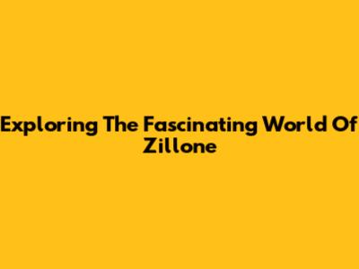 Exploring The Fascinating World Of Zillone