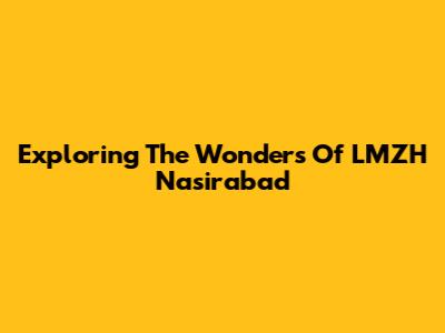 Exploring The Wonders Of LMZH Nasirabad