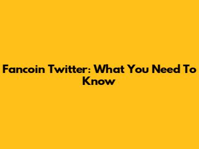 Fancoin Twitter: What You Need To Know