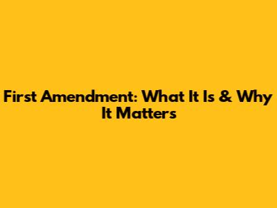 First Amendment: What It Is & Why It Matters