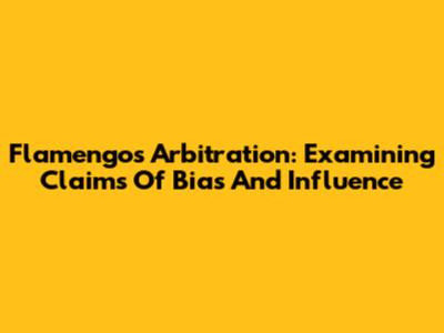 Flamengo's Arbitration: Examining Claims Of Bias And Influence