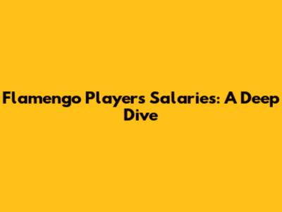Flamengo Players' Salaries: A Deep Dive