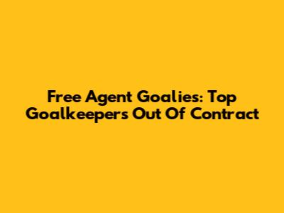 Free Agent Goalies: Top Goalkeepers Out Of Contract